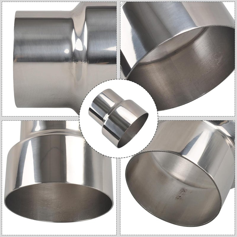 SSN Exhaust Pipe Reducer Component Adapter 3 Inch ID to 4.0 Inch OD Polished 304 Stainless Steel Universal ID 3" to OD 4.0" Exhaust Pipe Reducer Adapter 4 Inch Length-Pair 2 Pcs - Image 2